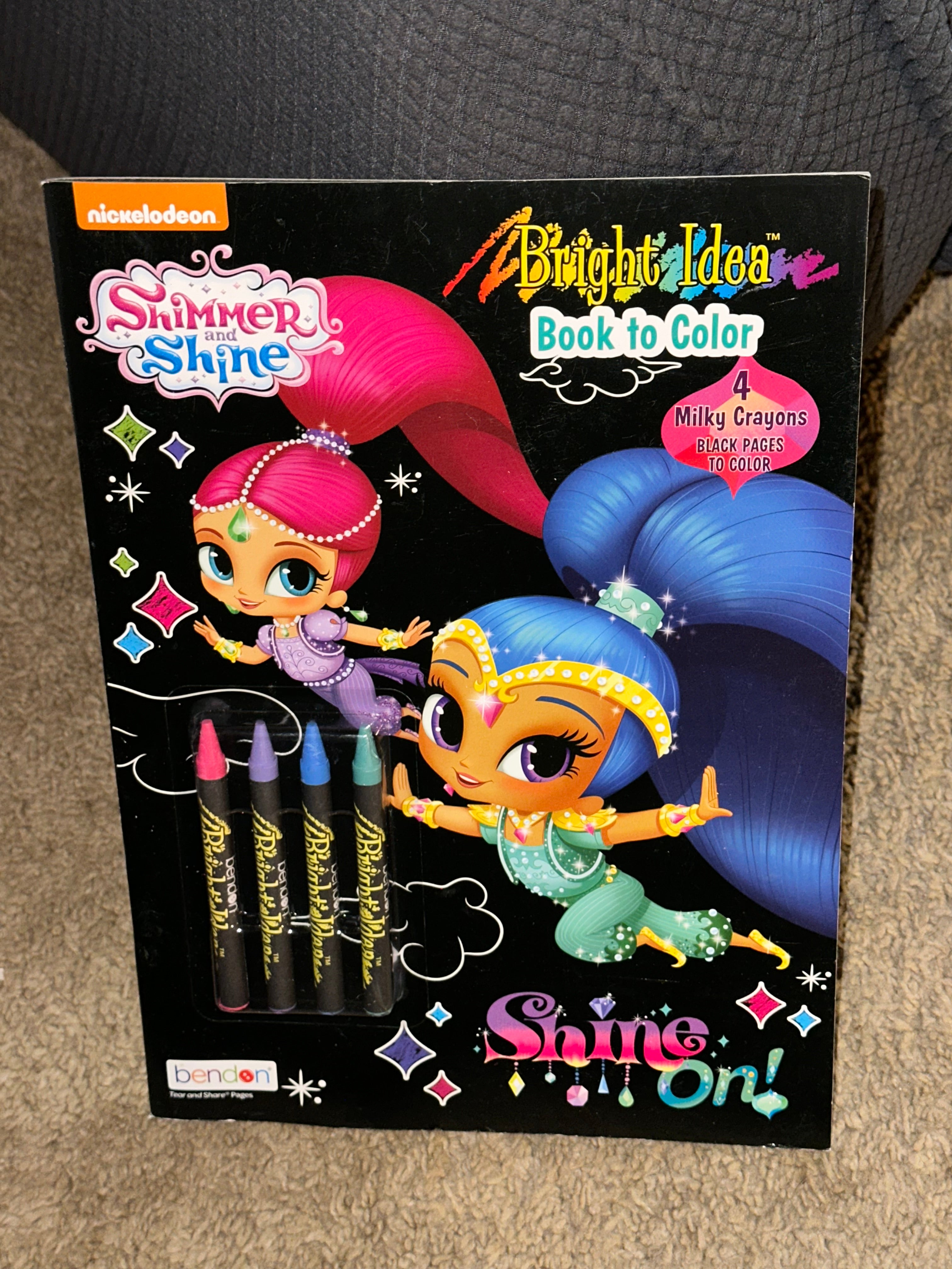 Shimmer & Shine coloring book with 4 free crayons