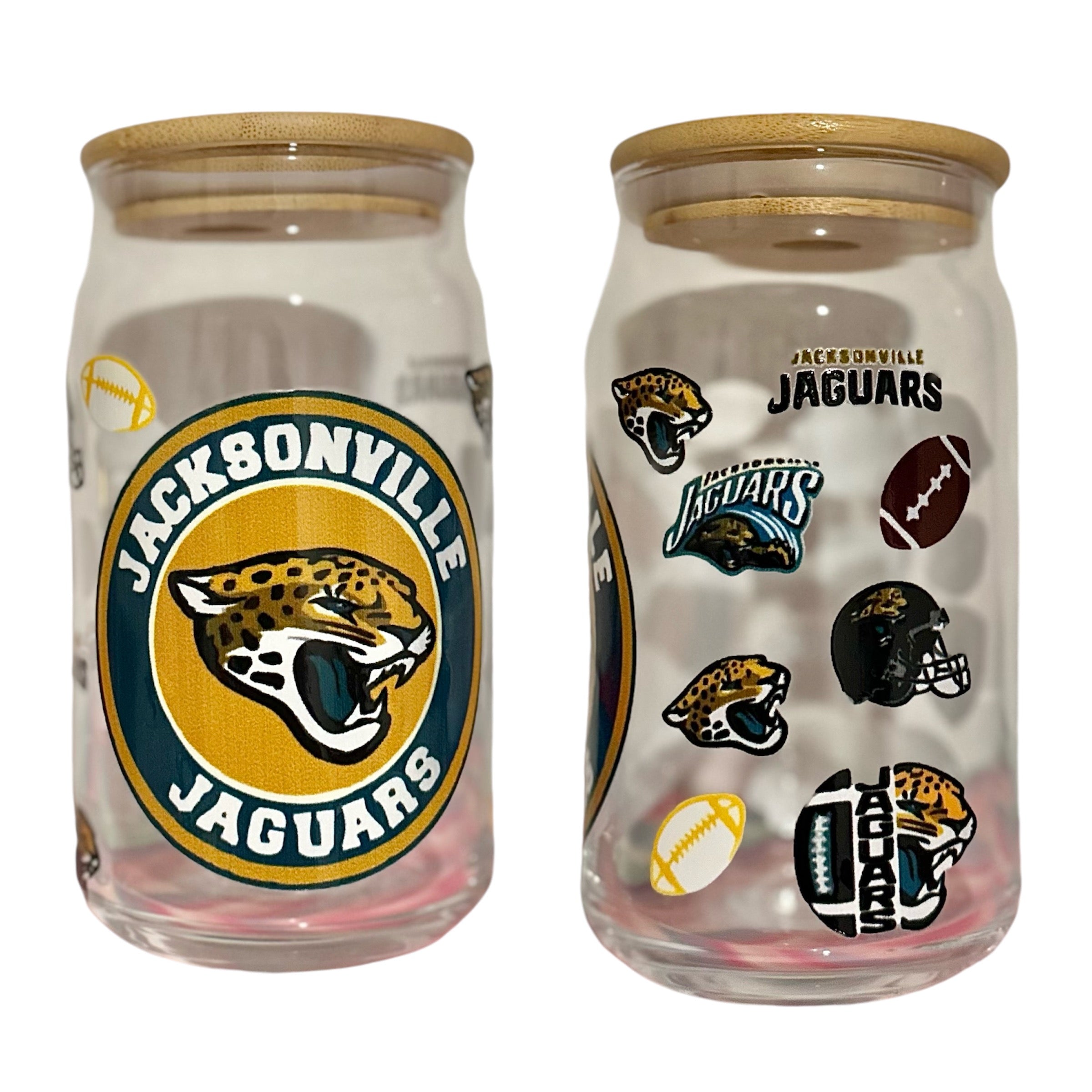 NFL Team Glass cups with Reusable Straw (look through photos for your teams design)