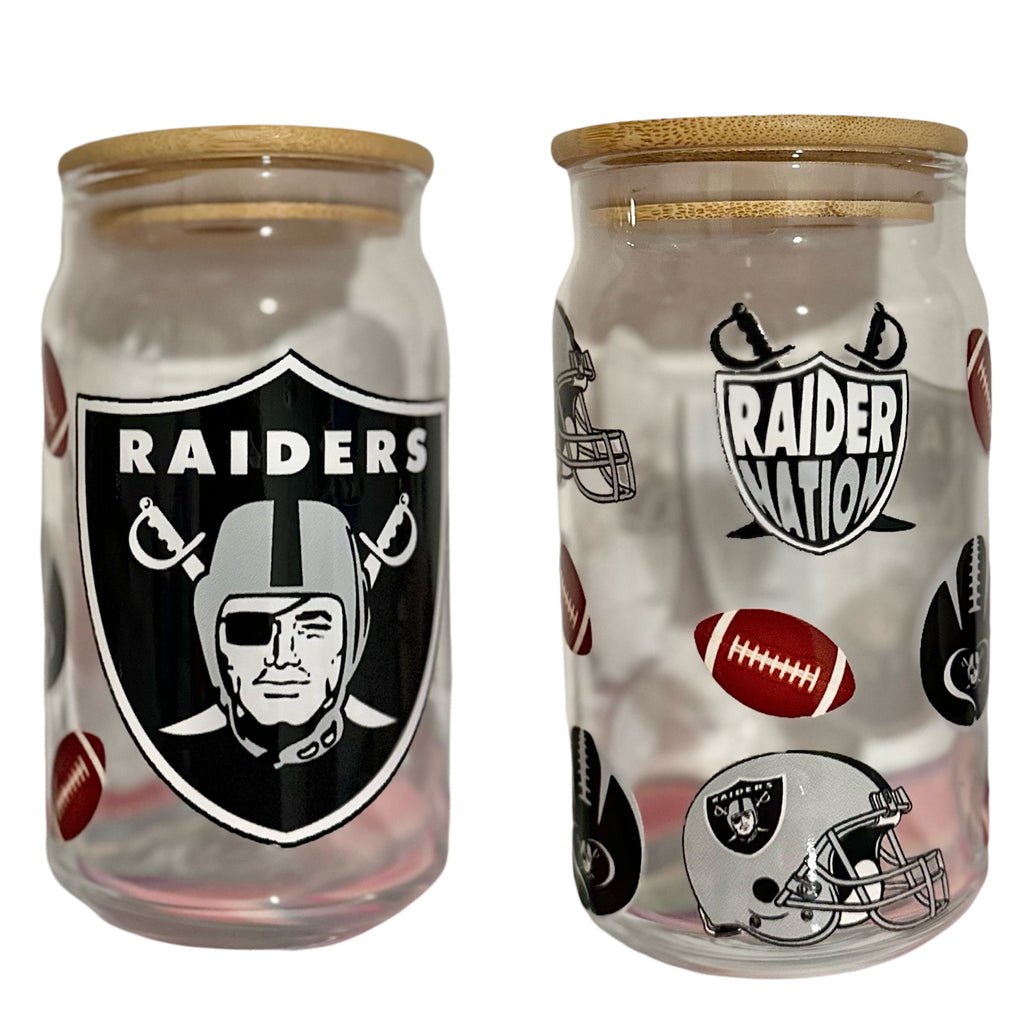 NFL Team Glass cups with Reusable Straw (look through photos for your teams design)