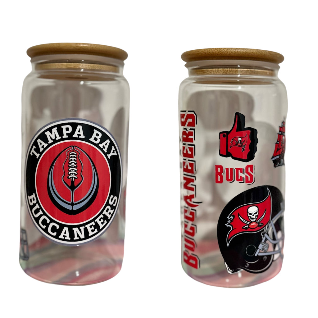NFL Team Glass cups with Reusable Straw (look through photos for your teams design)