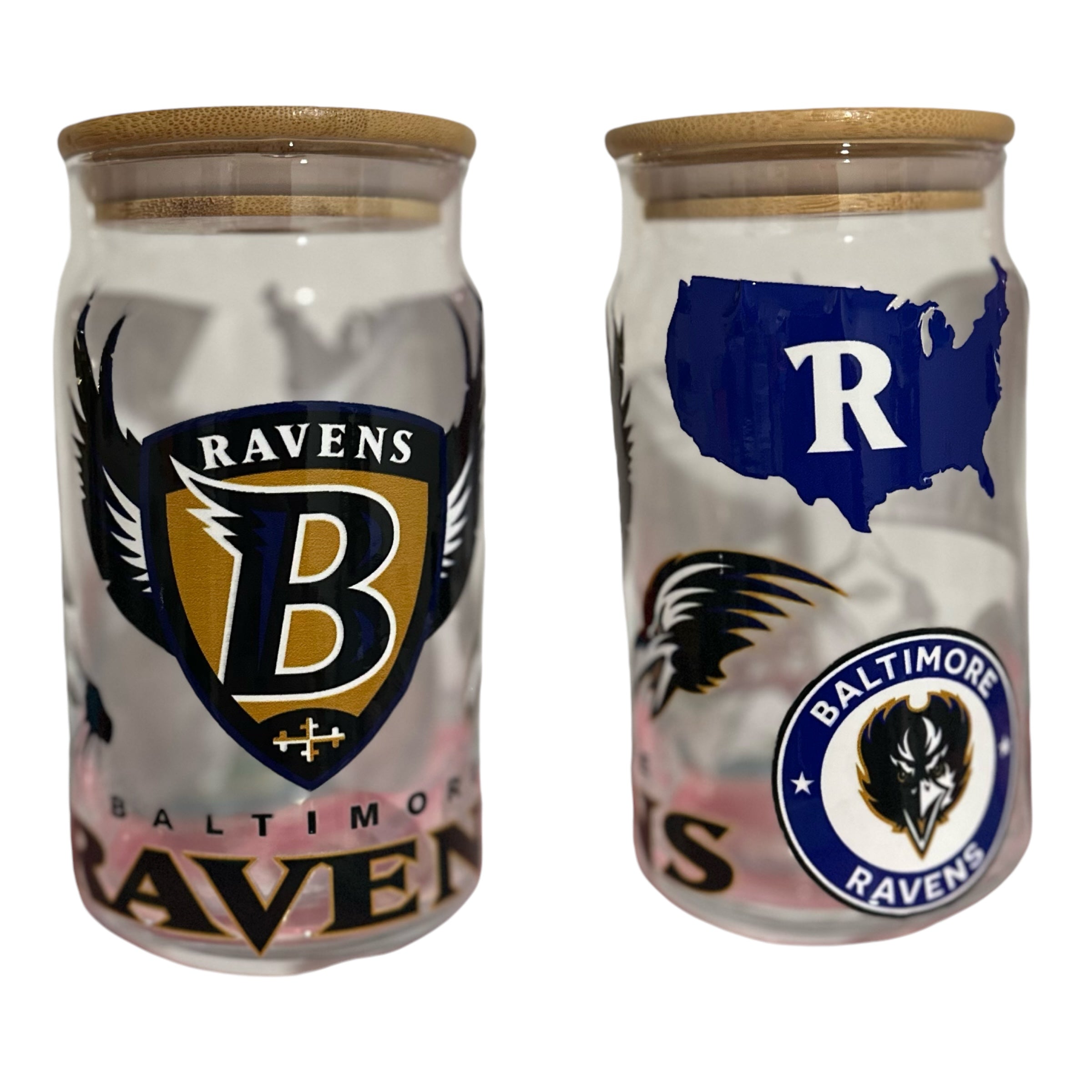 NFL Team Glass cups with Reusable Straw (look through photos for your teams design)