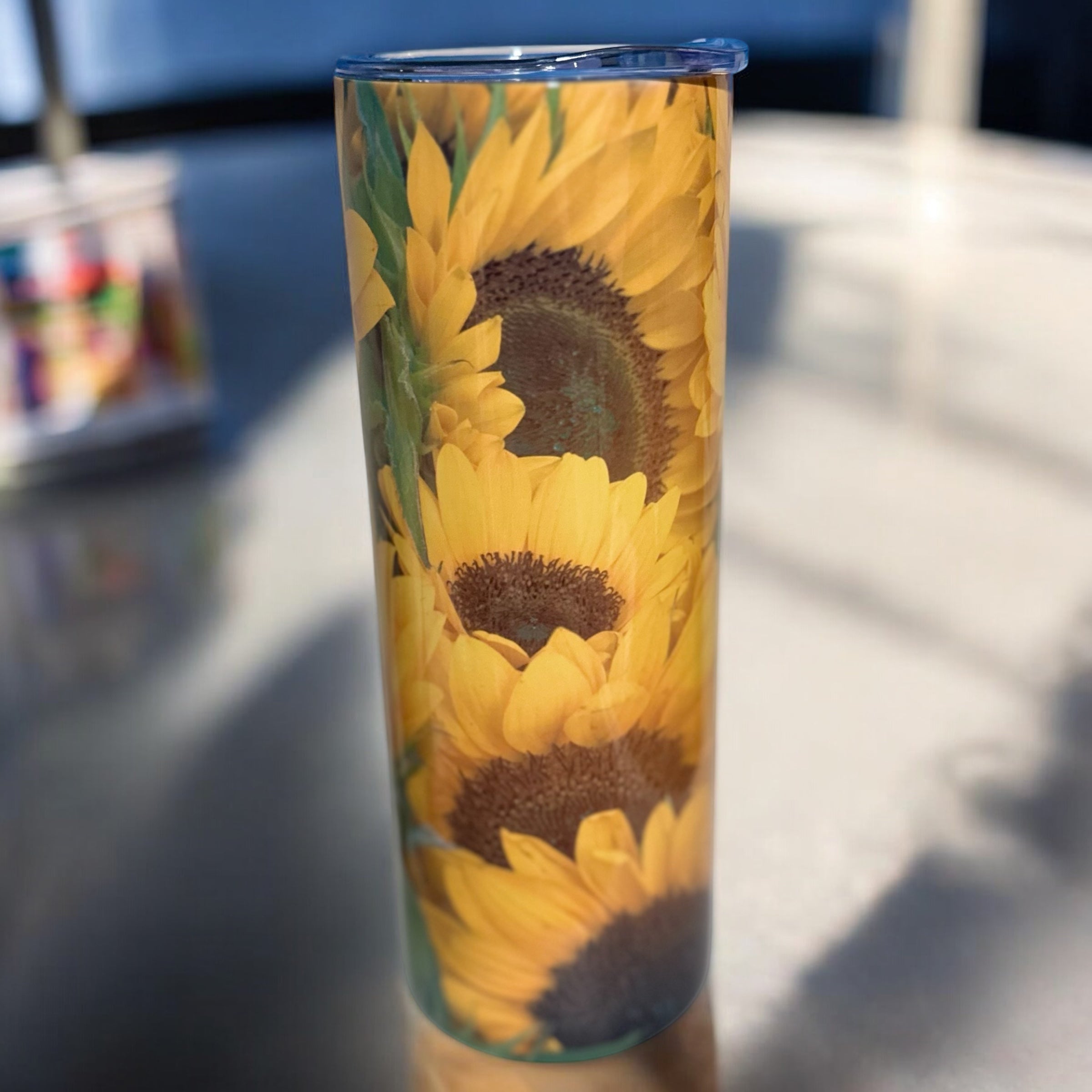 Sunflower 20ounce Tumbler with reusable straw
