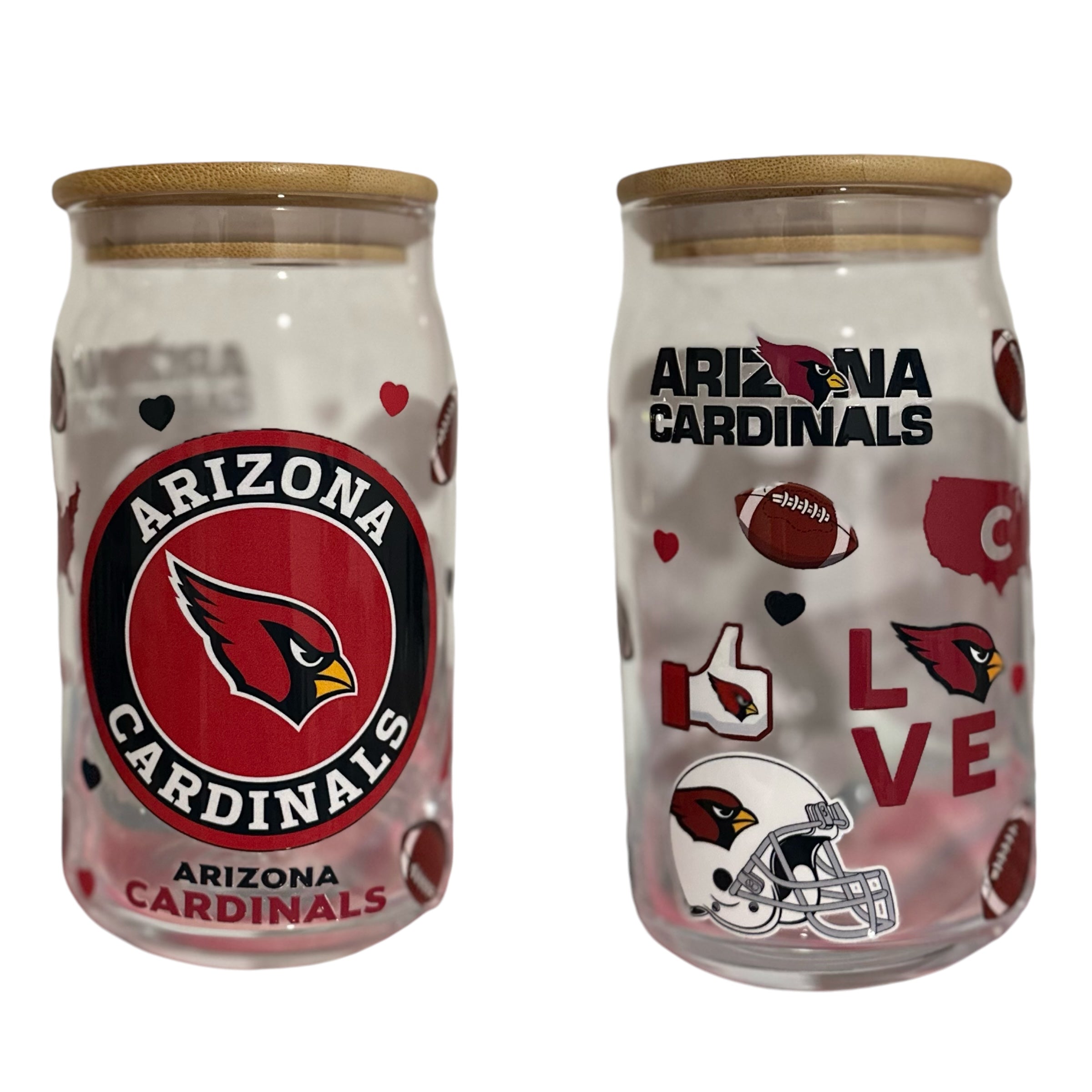 NFL Team Glass cups with Reusable Straw (look through photos for your teams design)