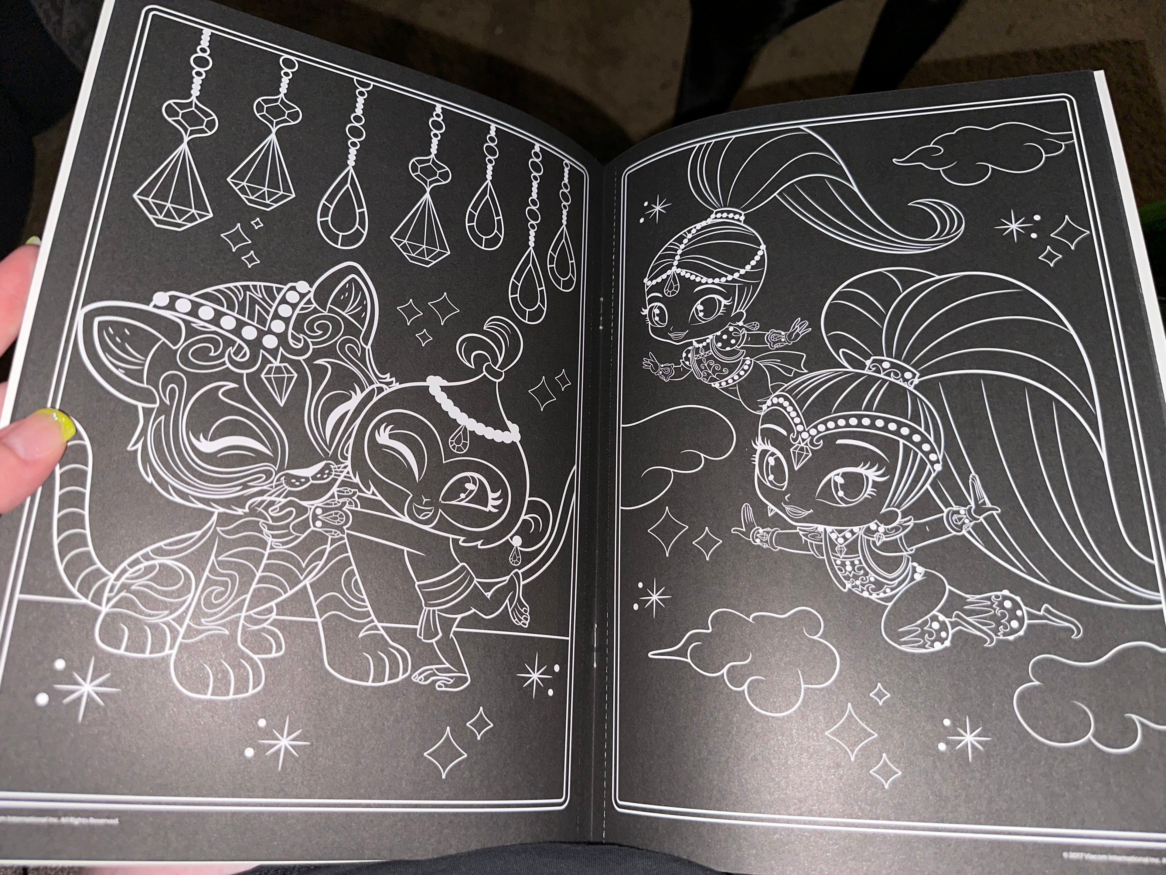 Shimmer & Shine coloring book with 4 free crayons