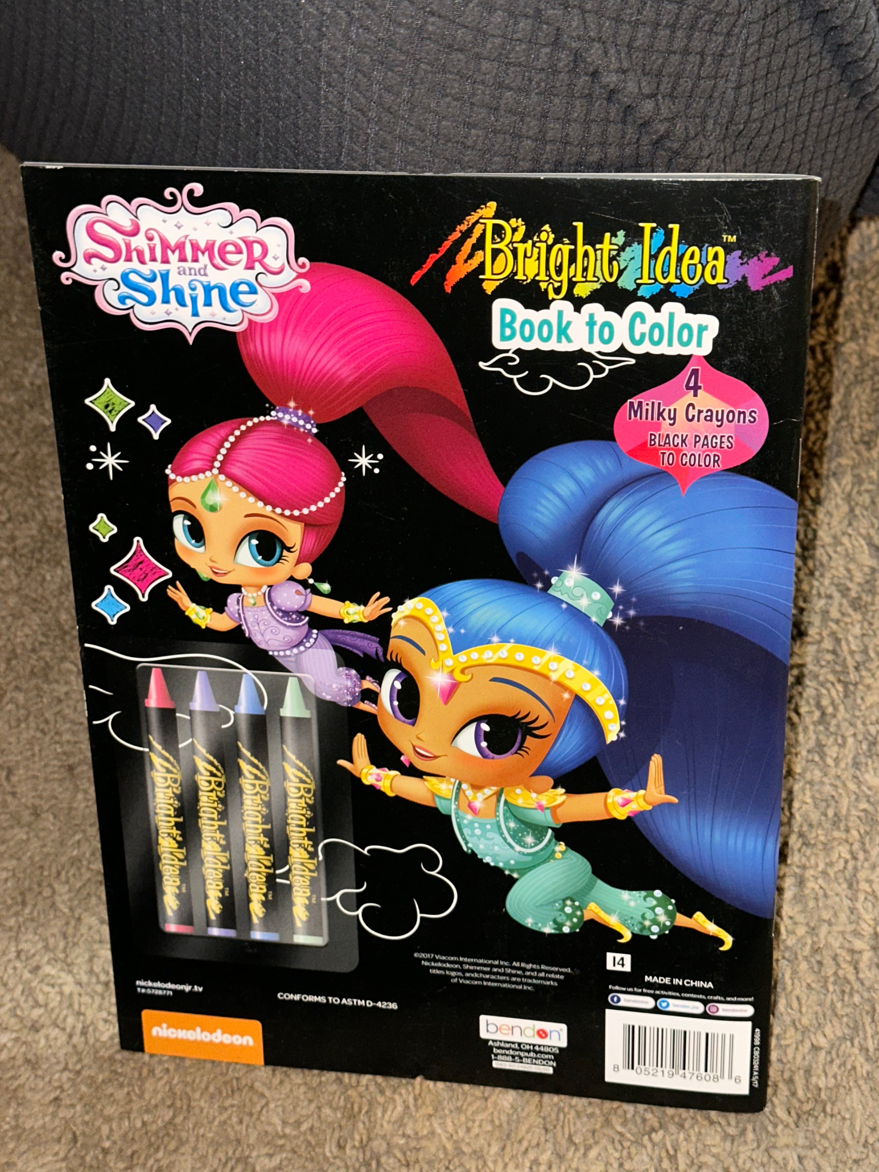 Shimmer & Shine coloring book with 4 free crayons