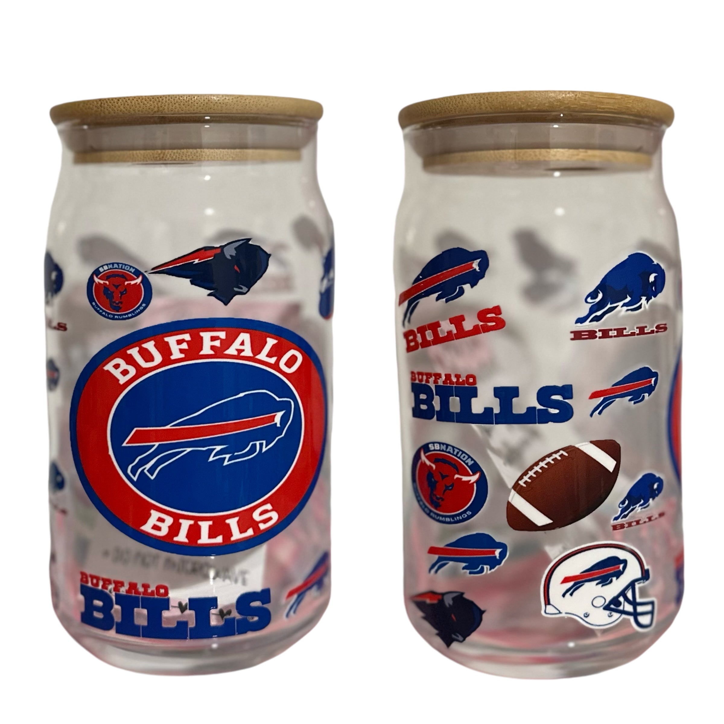 NFL Team Glass cups with Reusable Straw (look through photos for your teams design)