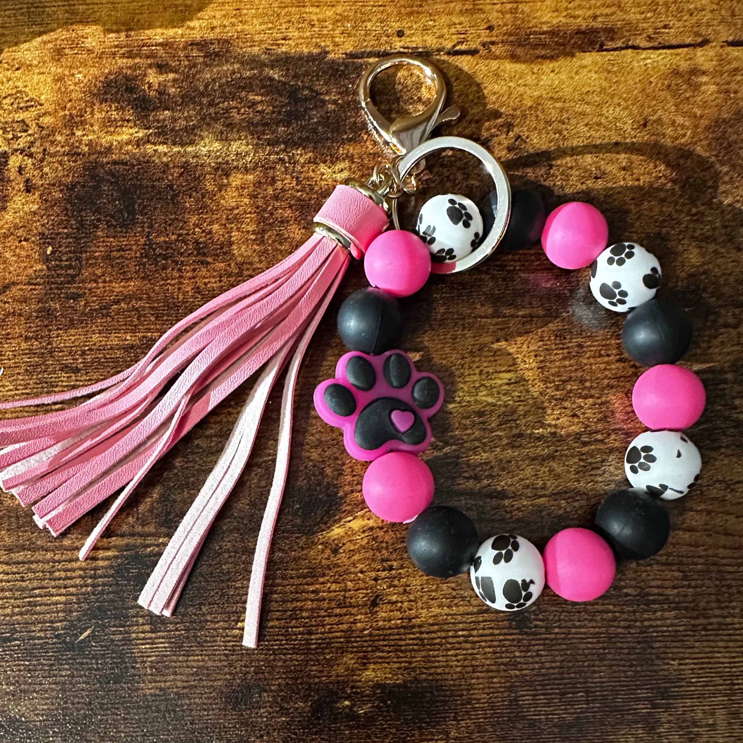 Paw Print Wristlet Keychains (Choose the Color of your choice)