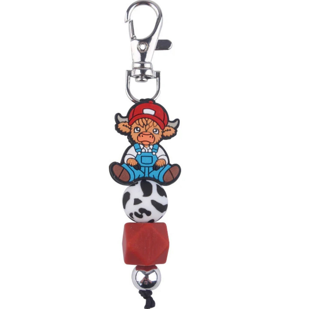 Boy & Girl Cow beaded keychains (Choose which one(s) you'd like)