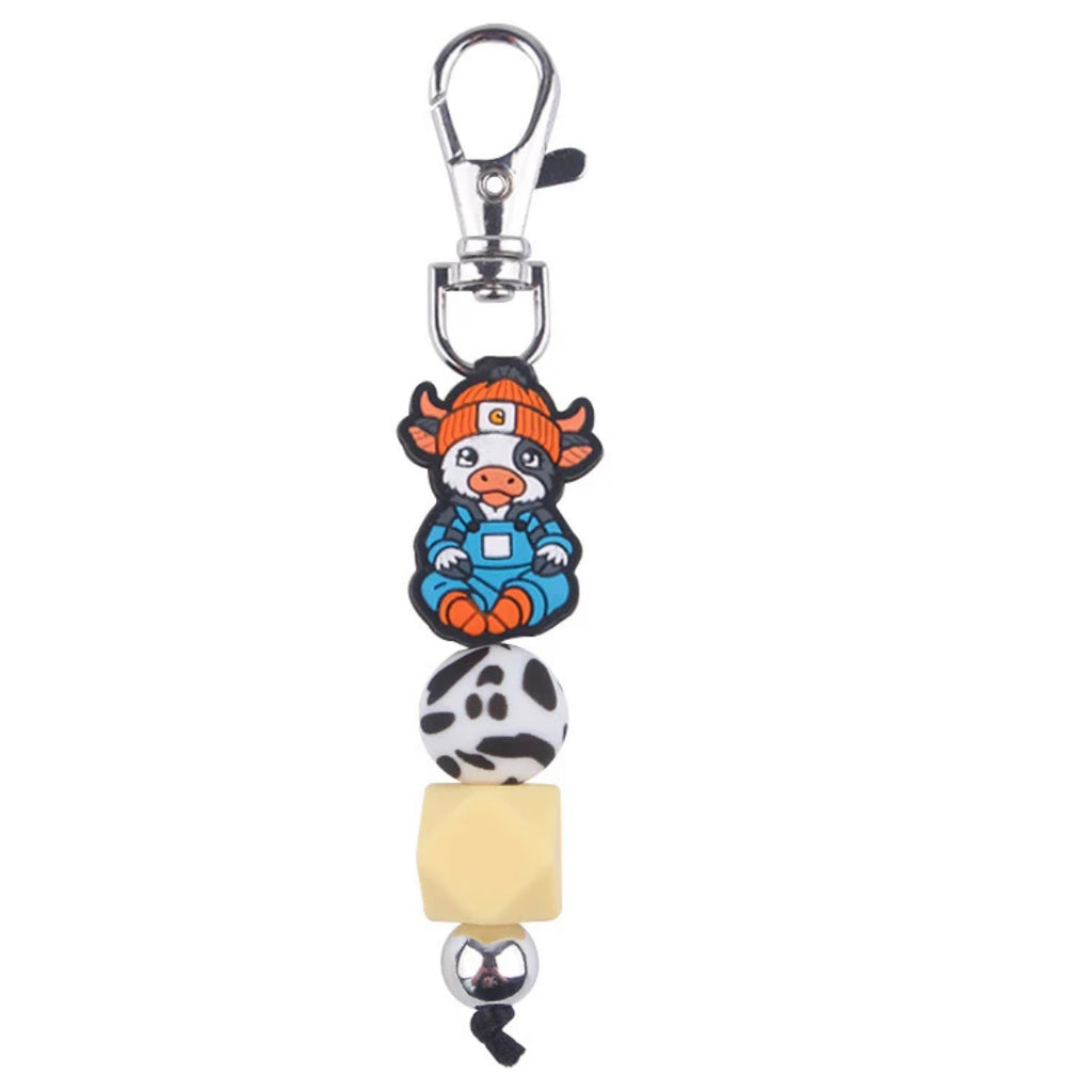 Boy & Girl Cow beaded keychains (Choose which one(s) you'd like)