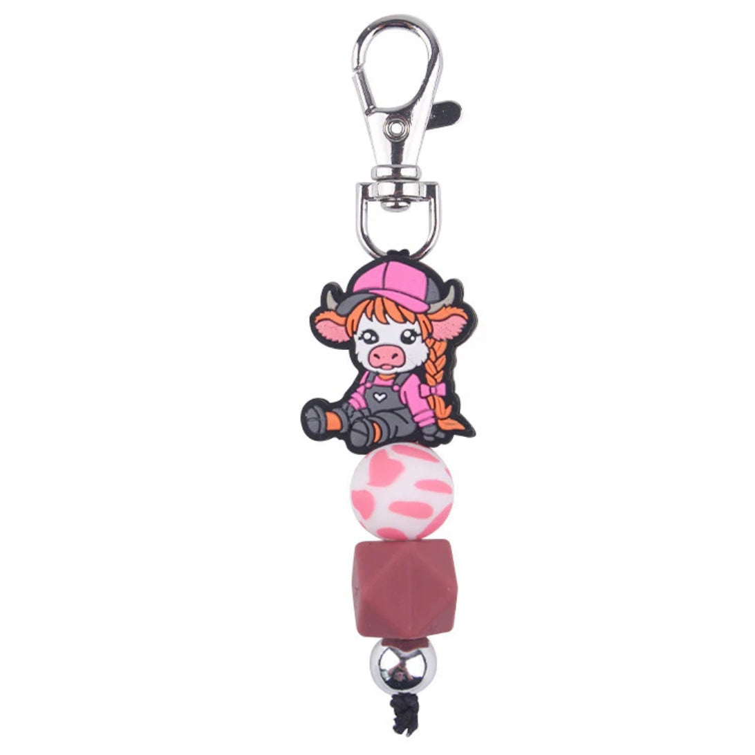 Boy & Girl Cow beaded keychains (Choose which one(s) you'd like)