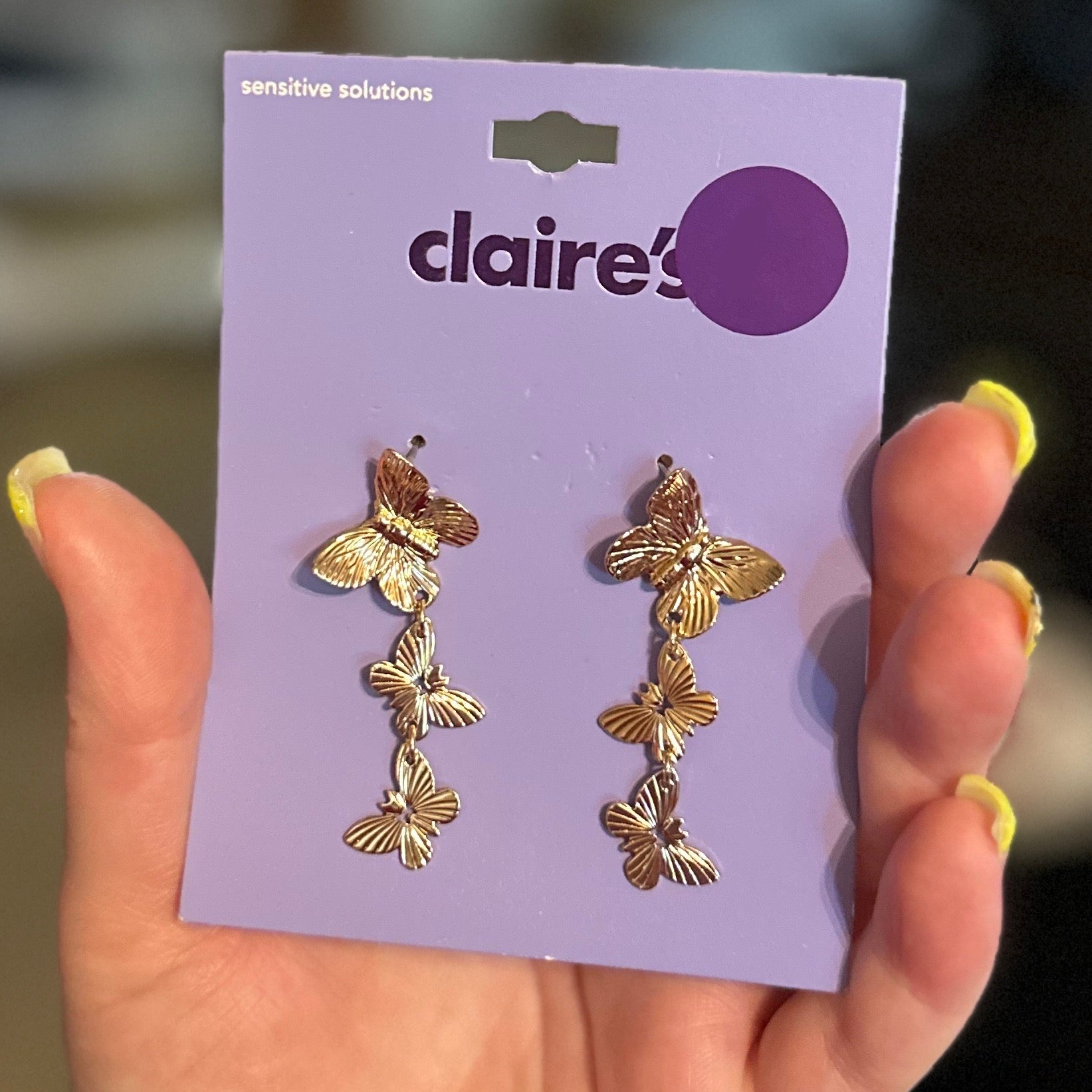 Butterfly Dangle Earrings (Clairs Brand)