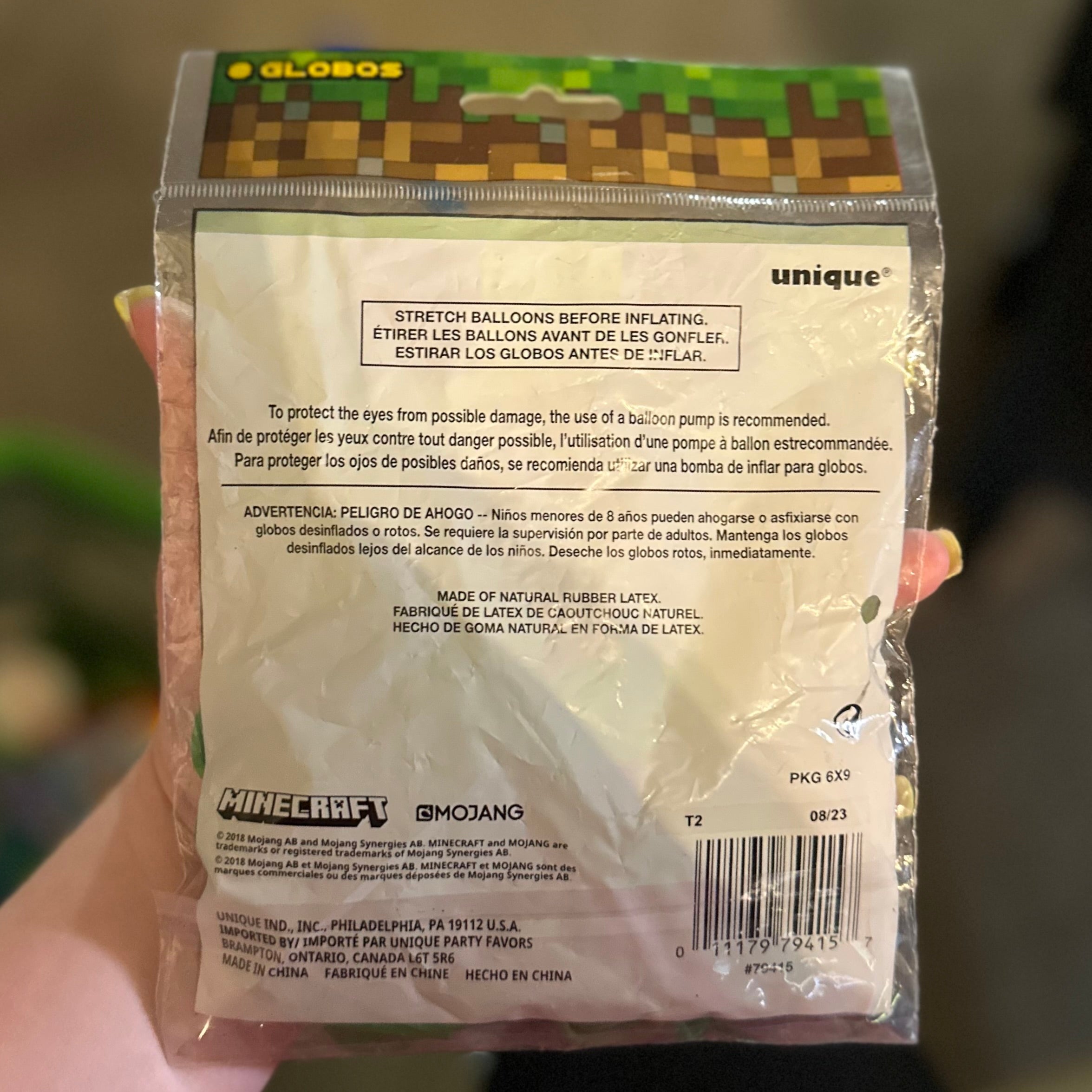 Minecraft Balloons-8 12" Balloons