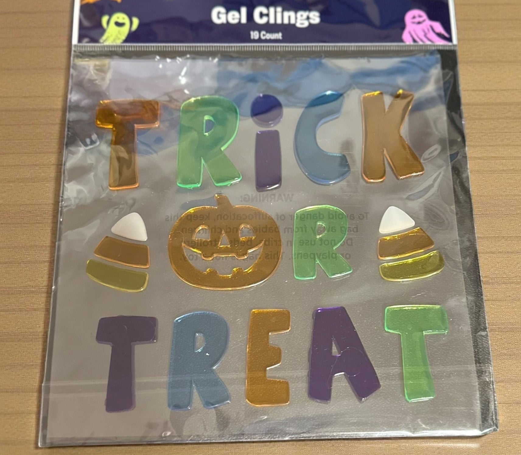 Trick or Treat Gel window clings